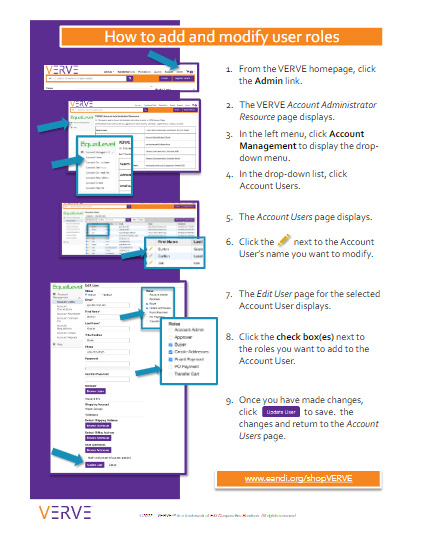 How to add and modify user roles in VERVE